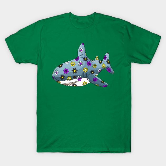 The Non-binary Blue Shark T-Shirt by Art by Veya